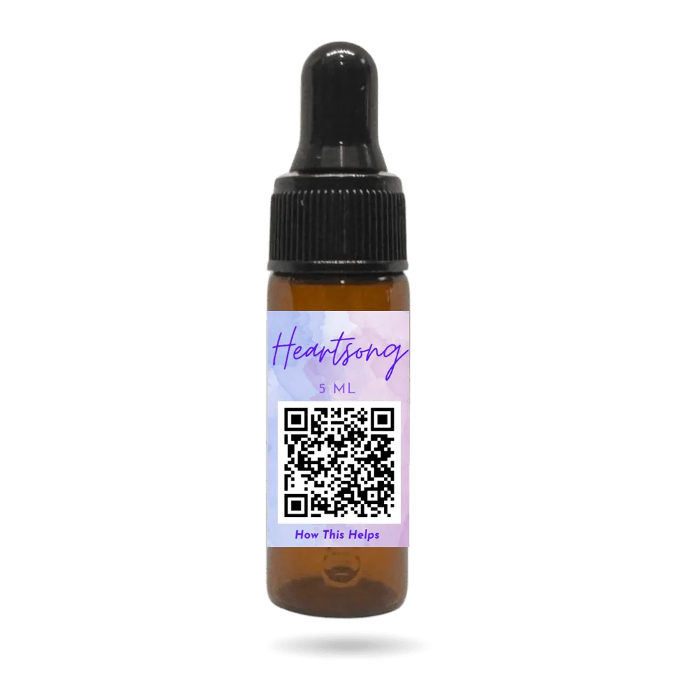 Heartsong diffusion oil by Botanic Aromatics, crafted for aromatic diffusion with palmarosa, rose geranium, lavender, and sweet orange to create a calming, uplifting atmosphere.