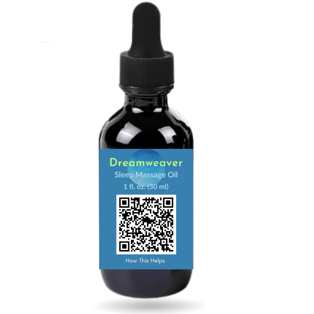 Dreamweaver Sleep Massage Oil by Botanic Aromatics, a botanical foot and body massage oil designed to support relaxation and bedtime routines.
