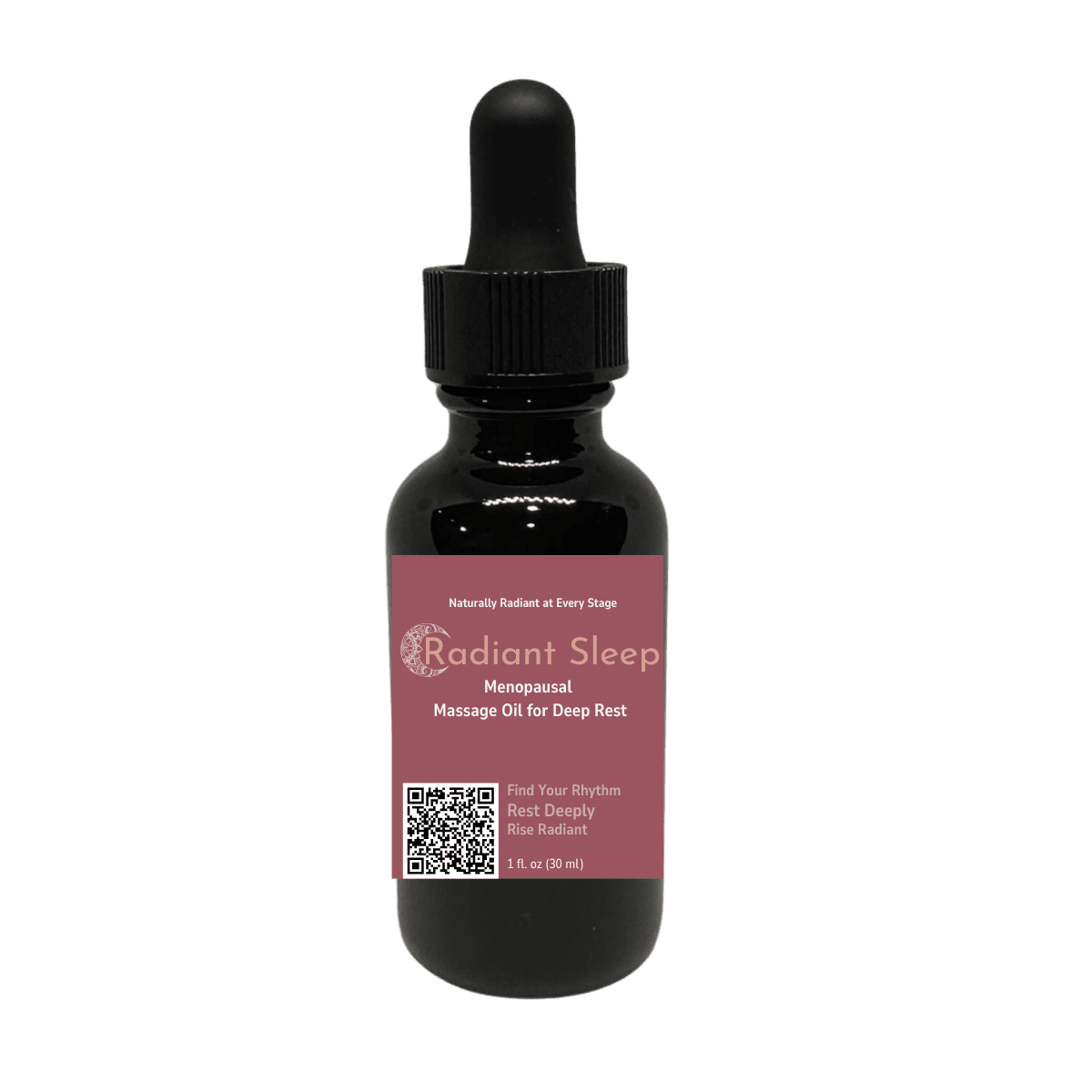 Radiant Sleep massage oil by Botanic Aromatics, created to support restful sleep during menopause and midlife transitions.