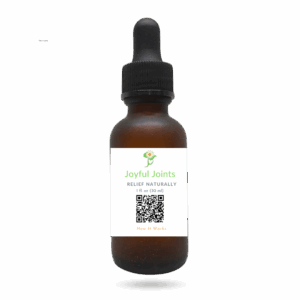 Joyful Joints botanical massage oil by Botanic Aromatics in an amber glass bottle with dropper, designed to support joint comfort and everyday movement.
