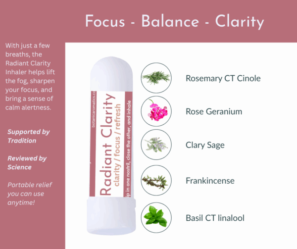 Natural inhaler to ease menopause brain fog and support focus