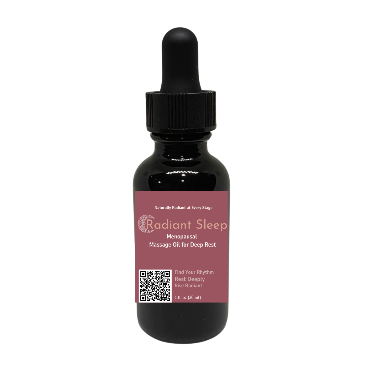 Radiant Sleep massage oil by Botanic Aromatics, created to support restful sleep during menopause and midlife transitions.